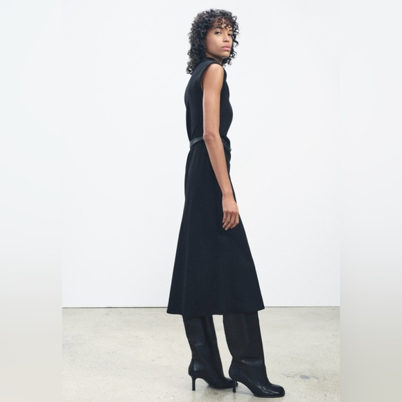 ZARA ZW COLLECTION BELTED MIDI DRESS NWT - Picture 5 of 9